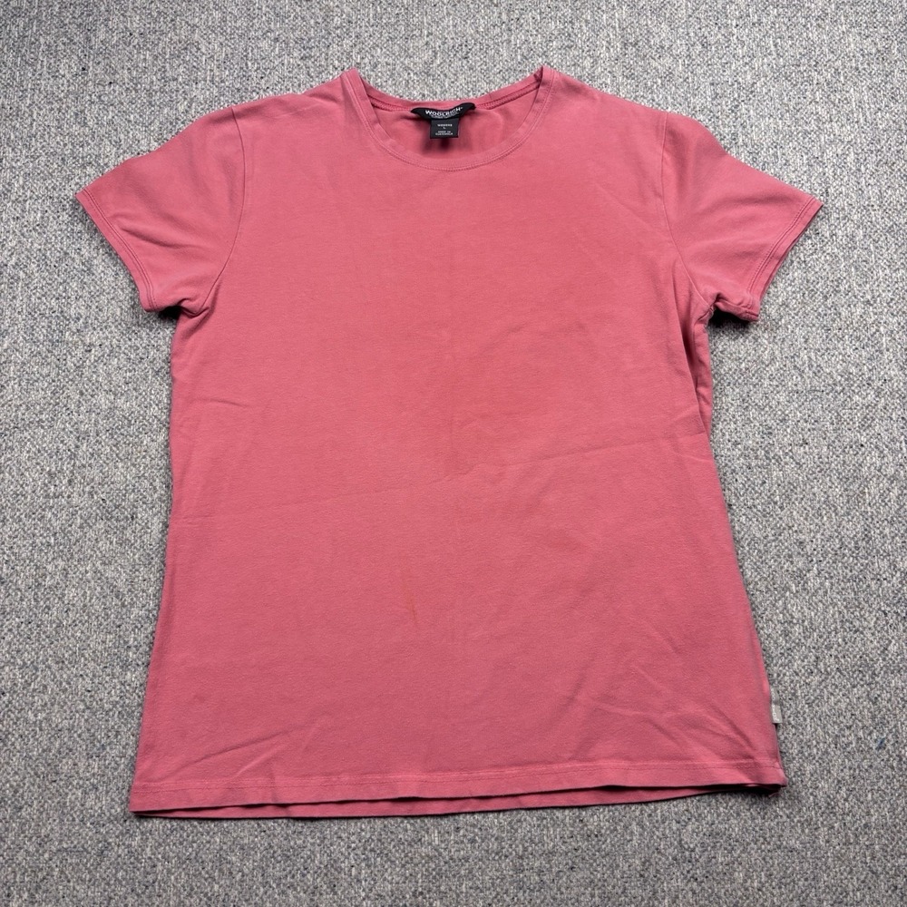 Woolrich Tee Women Size Large Pink Top Casual Comfort Stretch Cotton - Picture 1 of 7
